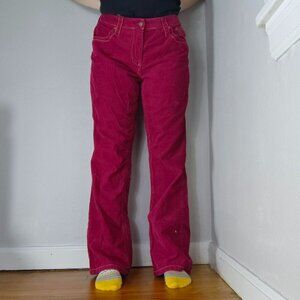 Y2K Tommy Hilfiger Midrise 2000s Contrast Stitch Red Corduroy Bootcut Size 12